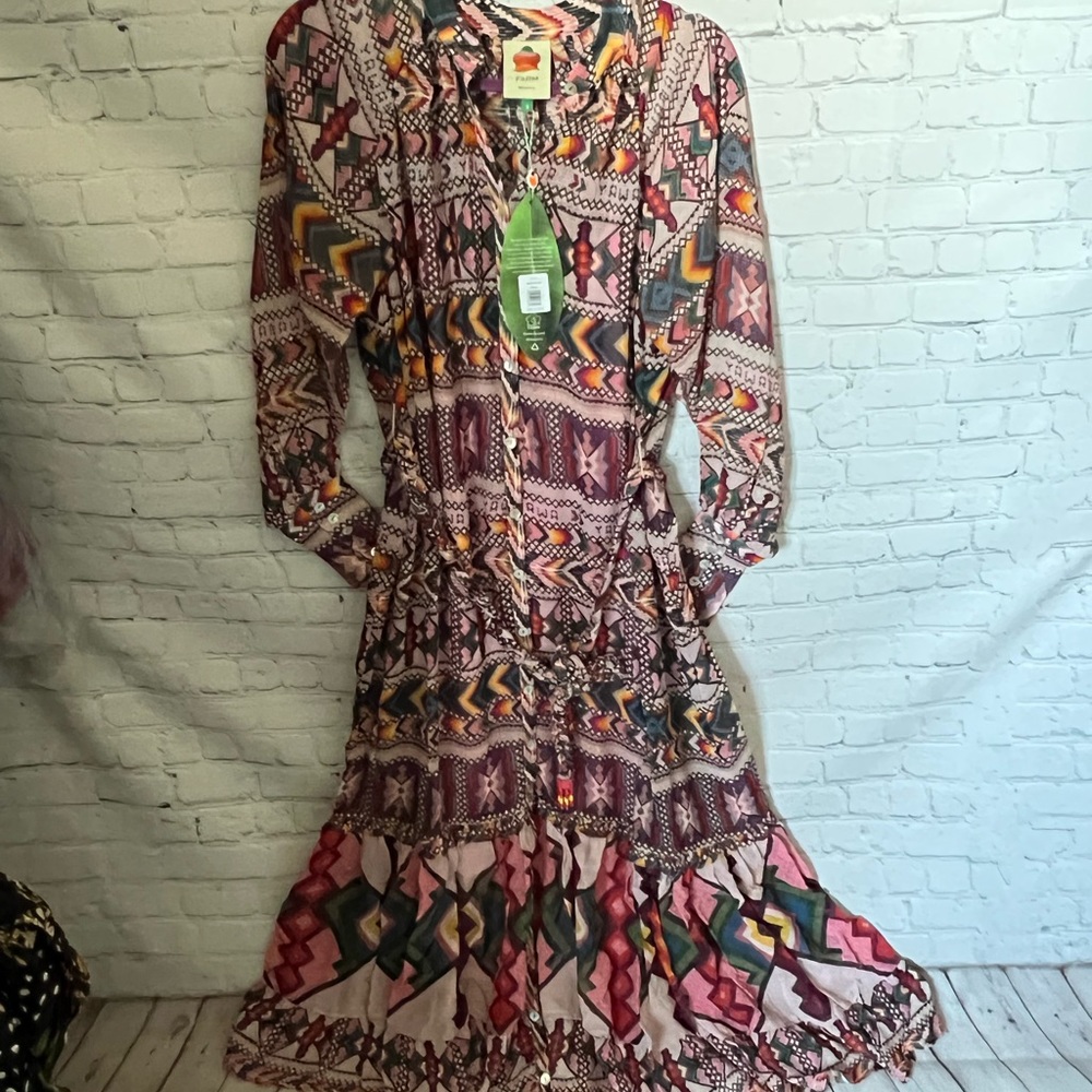 Farm Rio Blouson-Sleeve Belted Maxi Dress - Picture 11 of 15